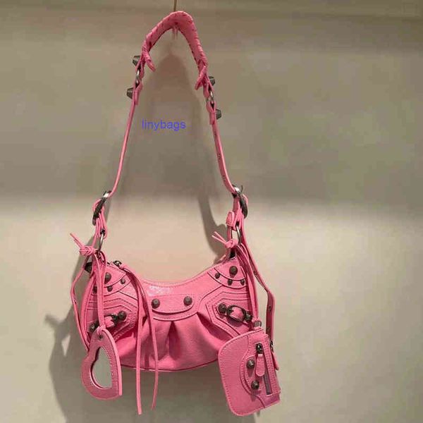 

designer bags balencaigass 2022 new folding crescent bag three in one rivet locomotive oil waxed leather underarm female diagonal span g24y