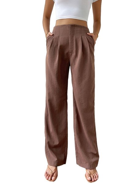 

high waist wide leg pants h8bm#, Black;white