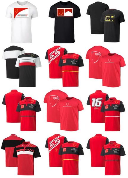 

2022 new formula 1 motorsport f1 t-shirt racing team t-shirts car fans casual breathable polo shirt summer car logo jersey shirts plus size, Black