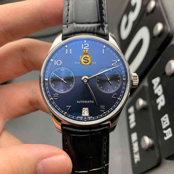 

zf portugal seven day chain blue face portuguese men's leisure sports business fashion automatic mechanical watch, Slivery;brown