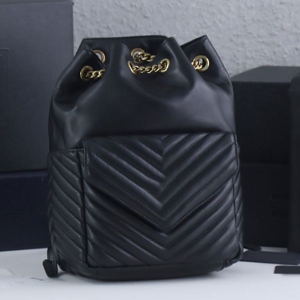 Moda viagens mochila mochila mochila mulheres bolsa de ombro bolsa de couro genuíno clássico v fio metal hardware letra ao ar livre esporte back pack preto branco