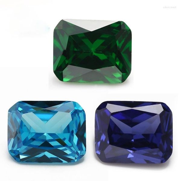 Outros 7,70-8.10 CTs naturais Minerado 8mmx10mm Sri-Lanka Rubi Sapphire Emerald Retângulo VVS Gem azul marinho verde Edwi22