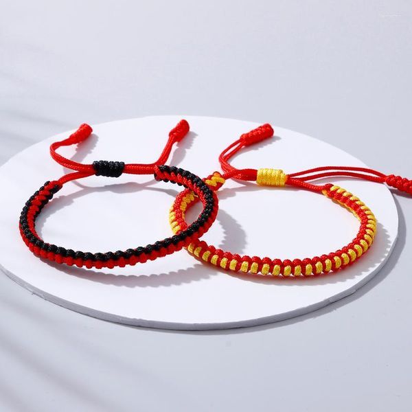 Fios de miçangas de miçangas multicoloridas braceletas trançadas tibetanas tibetanas budistas tradicionais chineses nó mulheres pulseiras pulseiras amigas de ioga judeu judeu judeu