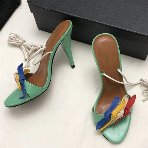 

high heel party shoes women summer sandals ankle strappy gladiator shoes bowtie-knot spike heel designer brand ladies shoe, Black