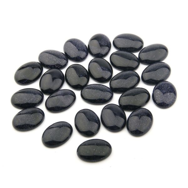 Cabochon di pietra preziosa ovale con retro piatto ovale blu Guarigione Chakra Crystal Stone Bead Cab Covers Nessun foro per la creazione di gioielli