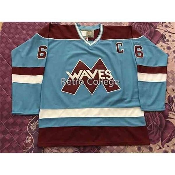 

c26 nik1 rare waves gordon bombay custom plain blue grey nik1 owback jerseys stitched embroidery retro, Black