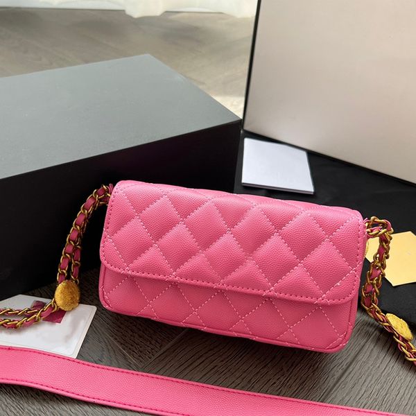 

2022 classic vintage designer bags caviar leather shoulder gold coin chain bag women'sflap gold hardware handbag crossbody ladies handb