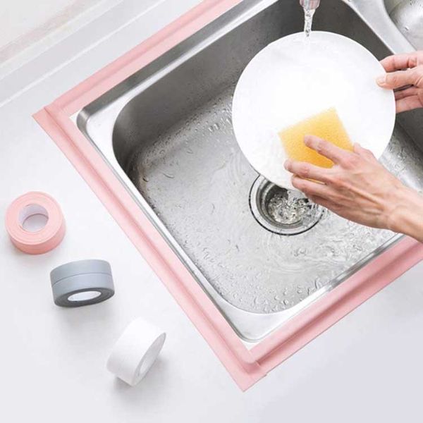 3.2m Su Geçirmez Sızdırmazlık Bandı Sticker Banyo Mutfak Sızdırmazlıkları Strip Duş Lavabo Banyo Mühürleyicisi PVC Kendi Kendinden Yapışkan Sızdırmazlık Makalesi Bant Duvar Çıkartmaları