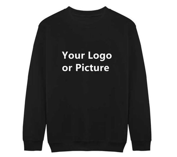 

2022 for_customization custom hoodies oversized crew neck sweater plain sudaderas printed pullover embroidery crewneck sweatshirt, Black