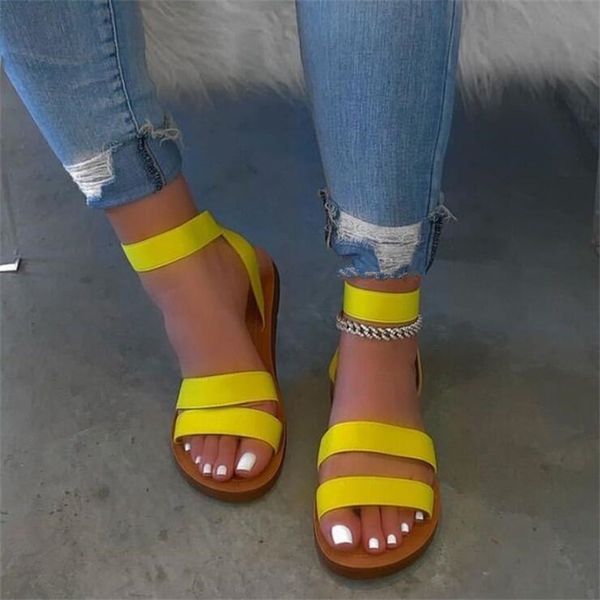 

springsummer new doublelayer stretch cloth candy color outdoor beach women sandals casual allmatch slippers 210301, Black