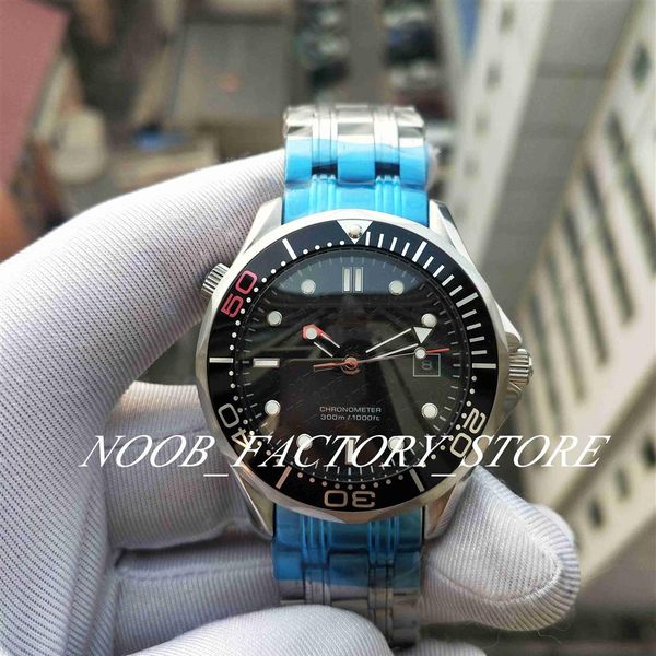 

new super factory sells watches pographs quality 300m watch 007 black dial 2813 automatic movement bullet back full steel mens 265s, Slivery;brown