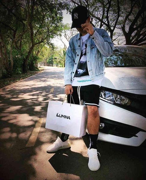 

men's fashion trend new personality casual brand shorts wholesale sports basketball running training breathable, White;black