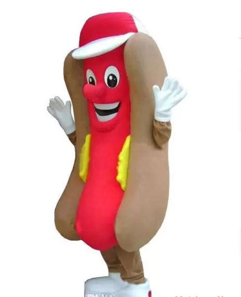 Sıcak köpek hotdog maskot kostüm yetişkin boyutu fantezi elbise meyve çizgi film karakteri takım karnaval unisex