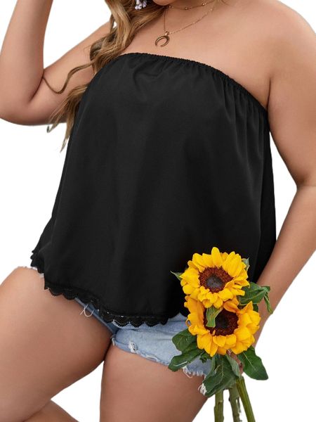 

plus guipure lace trim tube 929r#, Black