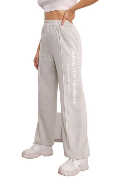 

letter graphic wide leg sweatpants q6co#, Black;white