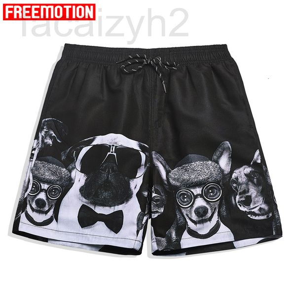

men's shorts designer frlo men's loose quick drying beach shorts 3d dog print fashion quarter pants spring surfing d1x6, White;black