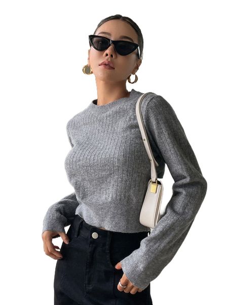 

dazy solid crop sweater 73zk#, White;black