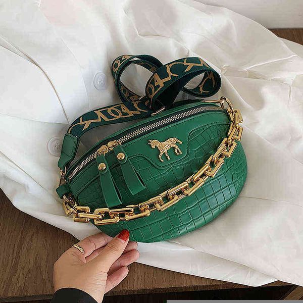 

crossbody bag pu leather small simple waist packs for women chest bags female fashion phone purses chain travel belt bag 220802