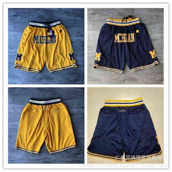 

ncaa michigan embroidered pocket pants american basketball zipper, White;black