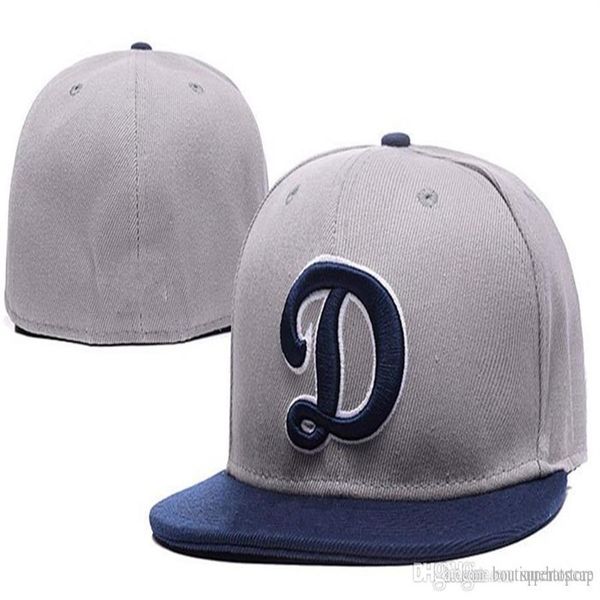 

men's angeles team baseball full closed caps summer grey color letter d gorras bones men women casual outdoor sport size 8 fl306d, Blue;gray