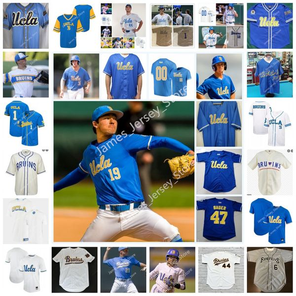 

ncaa custom ucla bruins baseball stitched jersey 7 michael toglia 3 ryan kreidler 33 chase strumpf 36 jake pries 19 jack ralston ryan garcia, Black