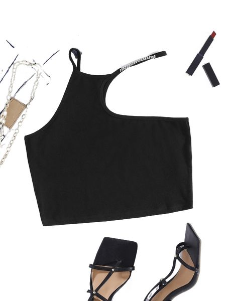 

solid asymmetrical neck crop c3nu#, White
