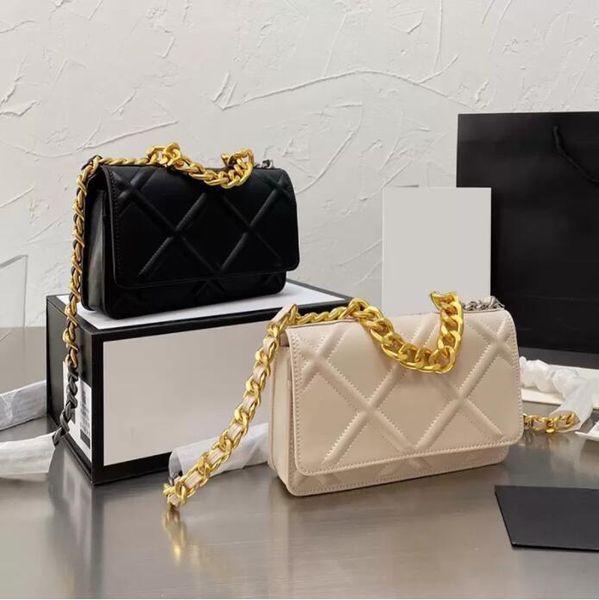 

tz women's 19 series double quilted designer bags classic mini flap wallet with chain crossbody shoulder purse france lady clutch vinta