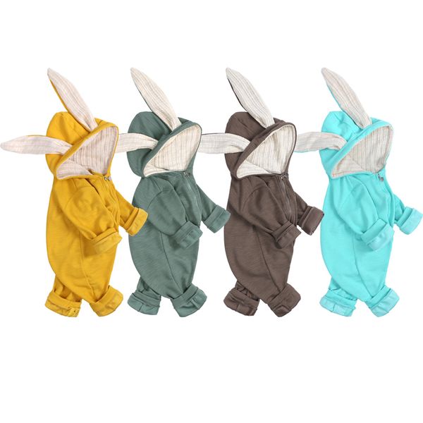 Ankunft Kaninchen Hase Ostern Kostüm Baby Mädchen Kleidung Jungen Strampler Mit Kapuze Kleinkind Onesies Säuglingsbodysuit Für geboren 3-24 Monate 220525