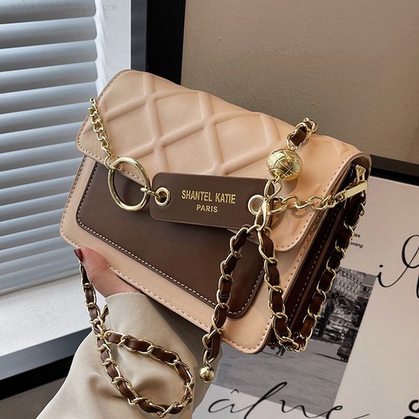 

new contrast color leather flap crossbody bags for women 2022 summer simple shoulder side bag ladies fashion handbags and purses y220802