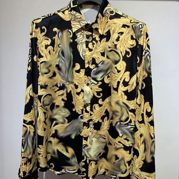 

men's casual shirts fashionable mens slim fitting printing trend medusa decor long sleeved shirt -3xl/4xl, White;black