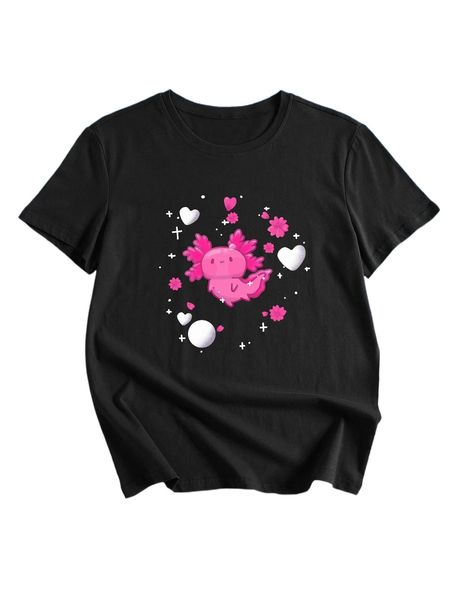 

romwe x mackenzie spradlin cartoon graphic tee j0zm#, White