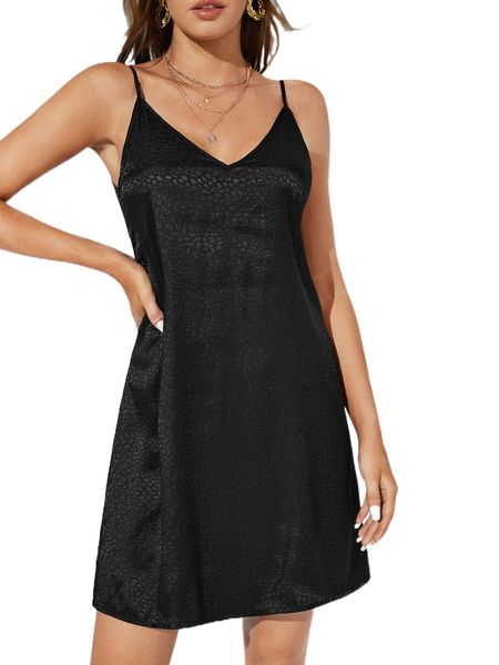 

tall dalmatian jacquard cami dress y88f#, Black;gray