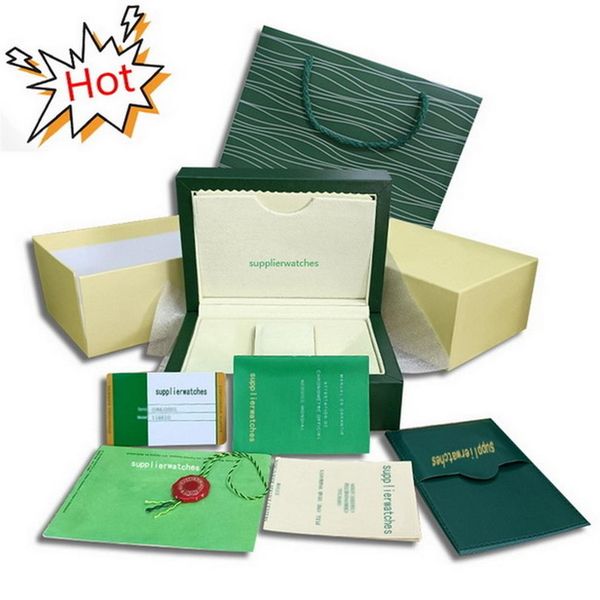 

boxes dark green watch box gift woody case for rolex watches booklet card tags and papers in english swiss watchesboxe245y, Black;blue