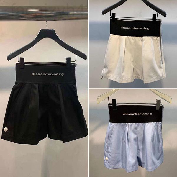 

women's pants & capris designer []2021 summer new product aw dawangjia sky blue woven belt high waist leisure wide leg shorts women&#03, Black;white