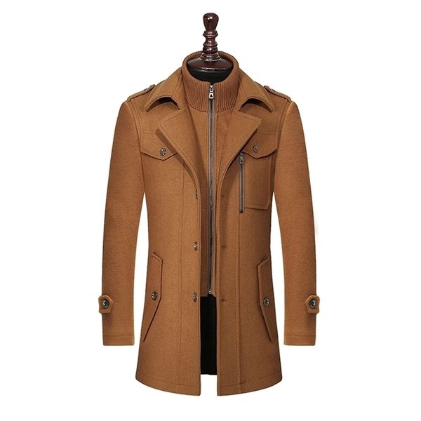 Neue Winter Wollmantel Slim Fit Jacken Mode Oberbekleidung Warme Mann Freizeitjacke Mantel Pea Coat Plus Größe MXXXL T200117