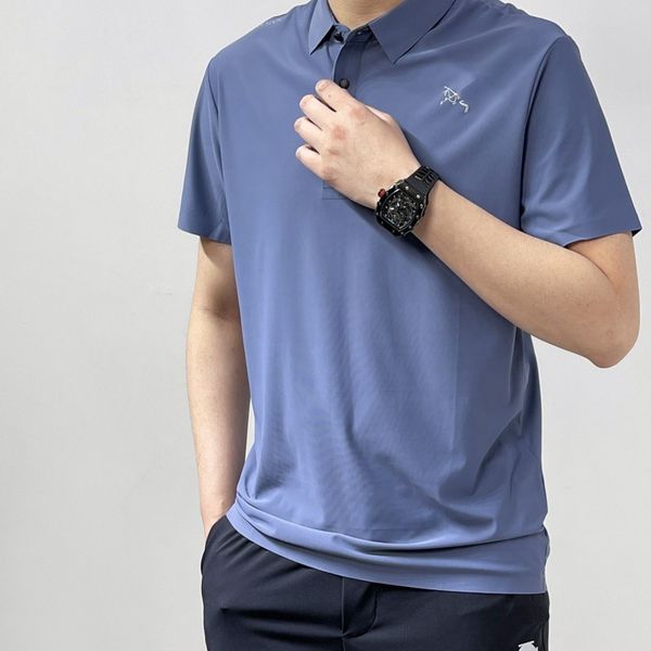 

selling summer 22 new ar bird men's t-shirt high-tech seamless glue process short-sleeved lapel shirt polo, White;black