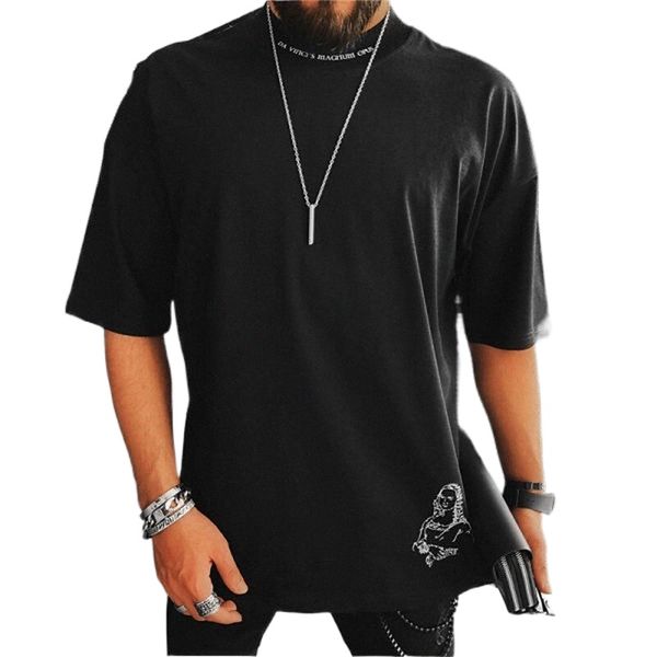 

men's t shirt portrait crew neck casual daily short sleeve lightweight fashion big and tall sports black x6ba#, White;black