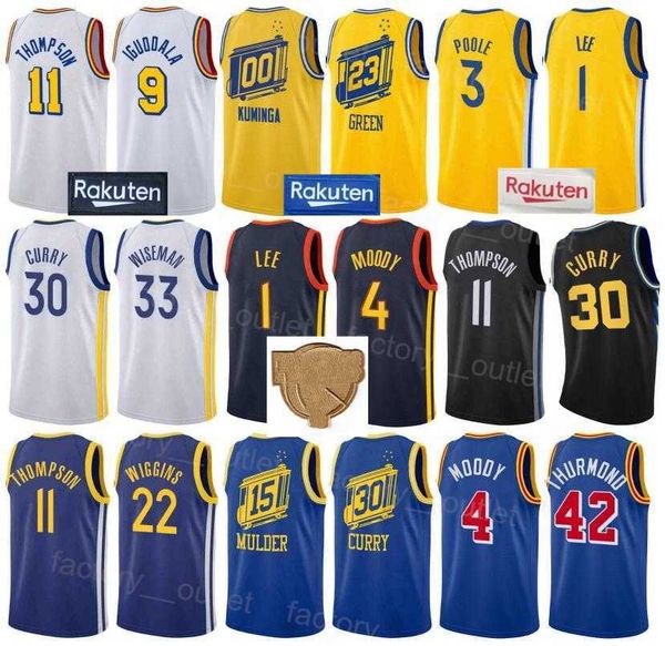 SCRIP Baskı Basketbol Finalleri Jonathan Kuminga Jersey 00 Draymond Green 23 James Wiseman 33 Andre Iguodala 9 Kevon Looney 5 Moses Moody 4 Stephen Curry 30 Renk