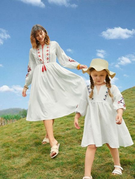 

toddler girls 1pc notch neck embroidery floral dress she, Red;yellow