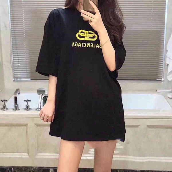 

balencaigass designer t shirts 2022 classic spot lock print loose short sleeve men's shirts women's tee, White;black