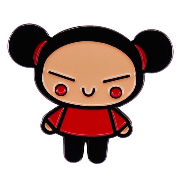 

china-doll enamel pin cute cartoon animation character badge, Blue