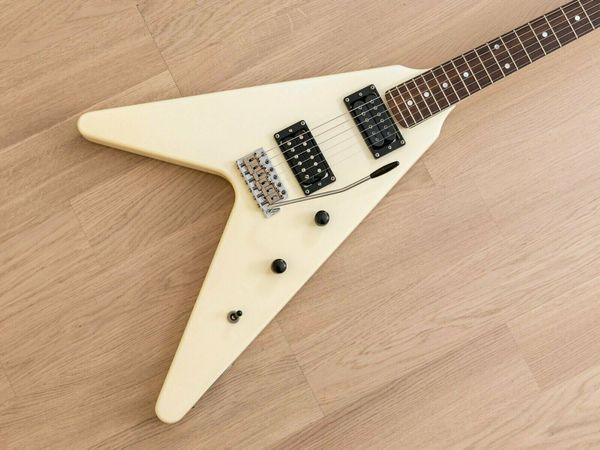 

es p flying v vintage electric guitar non-catalog white duncan sh-5