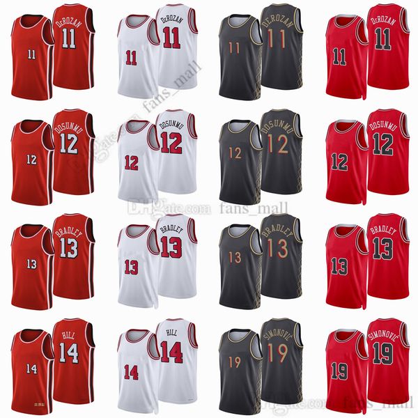 

custom printed screen basketball demar 11 derozan jerseys 12 ayo dosunmu 19 marko simonovic 13 tony bradley jersey 2022 new city red black w, Black;red