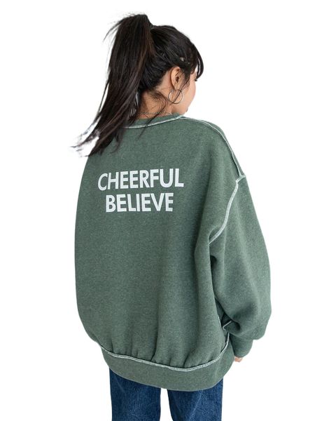 

dazy letter graphic stitching drop shoulder sweatshirt z1g1#, Black