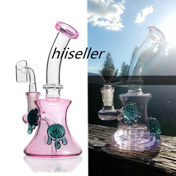 18 cm hohe Becherbasis Bong Wasserpfeifen Wasserpfeifen Rauchen Glaspfeife berauschendes Glas Dab Rigs Öl mit 14 mm Banger