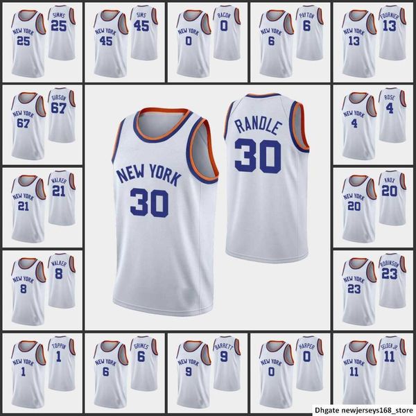 

printed new york knicks''men julius randle rj barrett kemba walker obi in derrick rose aamir simms evan fournier 75th anniversary, Black