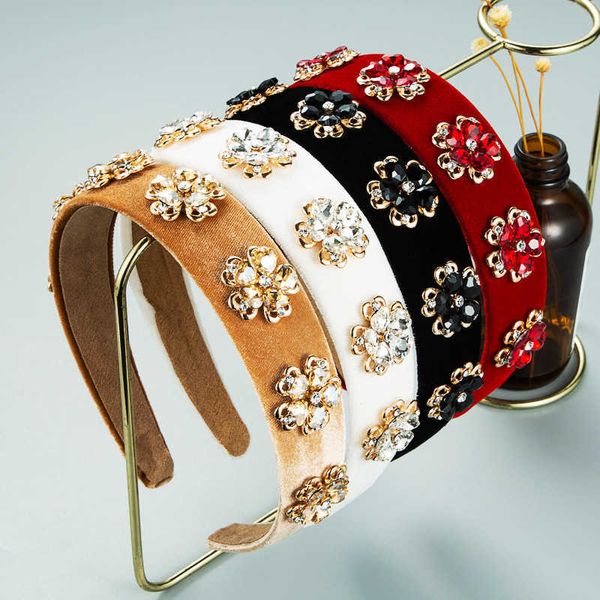 

heming hair band baroque shiny crystal edelweiss headband fashion simple korean versatile flannel accessories, Silver