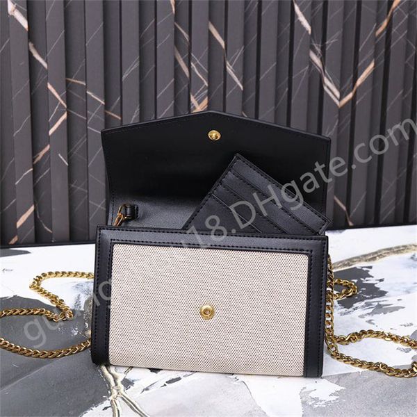 

with gold letters logo fashion chain bag woc bags women's purse wallet 19x12x4cm