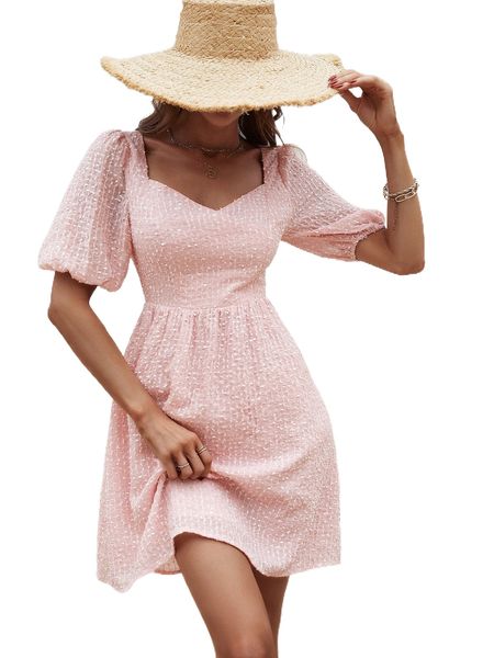 

sweetheart neck puff sleeve fuzzy dress j8xb#, Black;gray