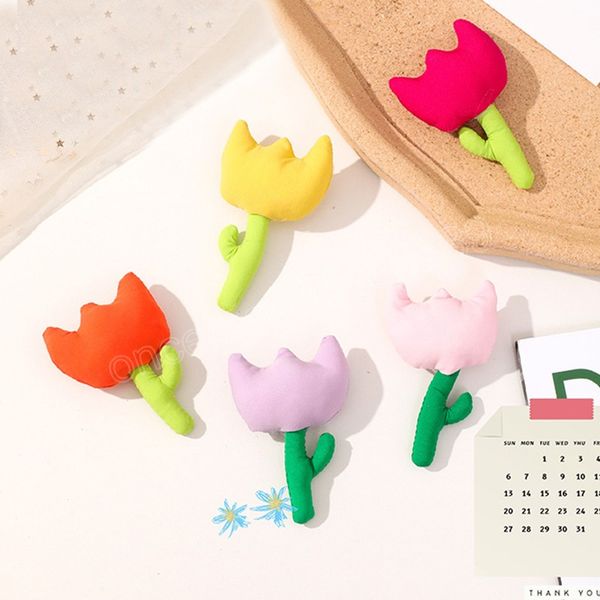 

cute cloth fabric flower brooches for women elegant tulip flower bouquet lapel pins wedding party jewelry suits accessory, Gray